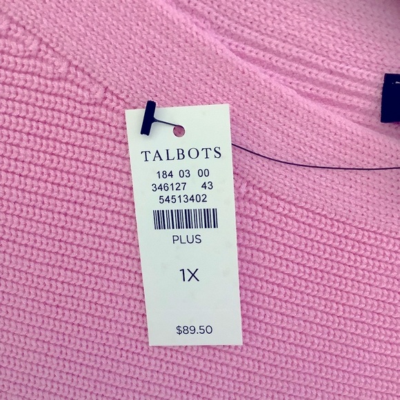 Talbots Plus NWT Soft Pink Ribbed Knit Top, Size 1X - Picture 3 of 5